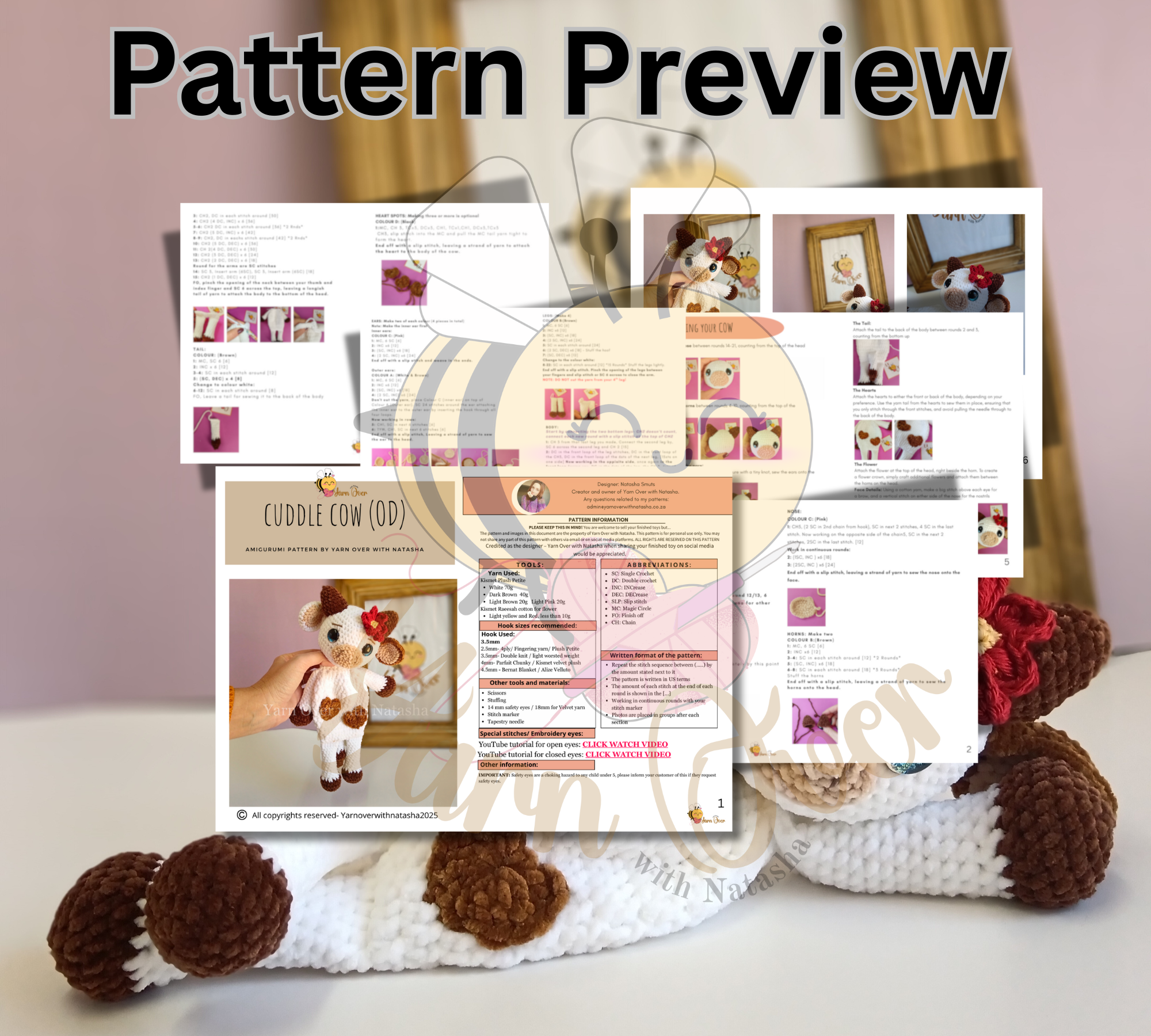 Cow cuddle me- Pattern - Image 2