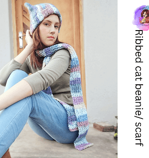 Colour dance beanie & scarf pattern set