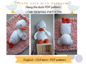 Crochet pattern for snuggler Duck – Low Sewing Pattern – Easy-to-Make Plush Toy duck Pattern for Beginners”