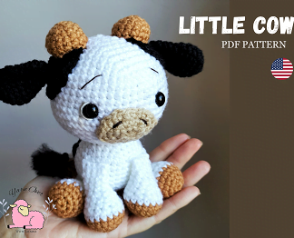 Crochet toy cow PATTERN, Amigurumi cow, Amigurumi PDF tutorial for a cow, amigurumi crochet pattern, crochet toy