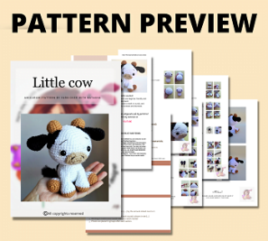 Crochet toy cow PATTERN, Amigurumi cow, Amigurumi PDF tutorial for a cow, amigurumi crochet pattern, crochet toy
