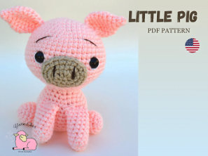 Crochet toy pig PATTERN, Amigurumi pig, Amigurumi PDF tutorial for a pig, amigurumi crochet pattern, crochet toy