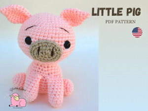 Crochet toy pig PATTERN, Amigurumi pig, Amigurumi PDF tutorial for a pig, amigurumi crochet pattern, crochet toy