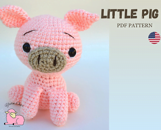 Crochet toy pig PATTERN, Amigurumi pig, Amigurumi PDF tutorial for a pig, amigurumi crochet pattern, crochet toy