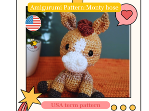 Crochet toy horse PATTERN, Amigurumi horse, Amigurumi PDF tutorial for a horse, amigurumi crochet pattern, crochet toy