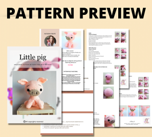 Crochet toy pig PATTERN, Amigurumi pig, Amigurumi PDF tutorial for a pig, amigurumi crochet pattern, crochet toy