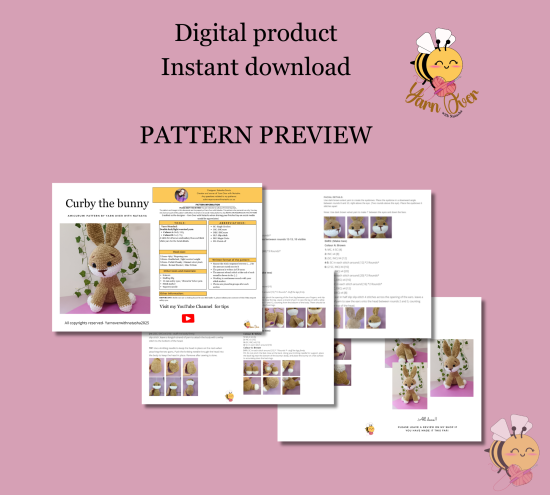 Curby the Bunny - PDF Pattern - Image 2