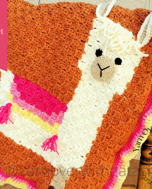 Llama C2C baby blanket pattern