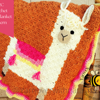Llama C2C baby blanket pattern