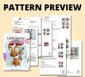 Crochet bunny PATTERN; Amigurumi toy DIY tutorial, Crochet rabbit pattern, Amigurumi bunny pattern