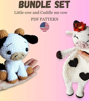 Crochet cow toy bundle PATTERN: Crochet cow, amigurumi cow pattern, DIY amigurumi pattern, toy crochet pattern