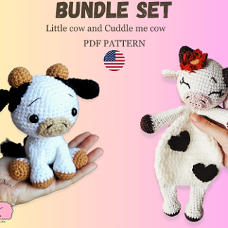 Crochet cow toy bundle PATTERN: Crochet cow, amigurumi cow pattern, DIY amigurumi pattern, toy crochet pattern