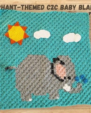 c2c elephant themed baby blanket pattern