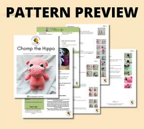 Chomp the hippo – Crochet pattern