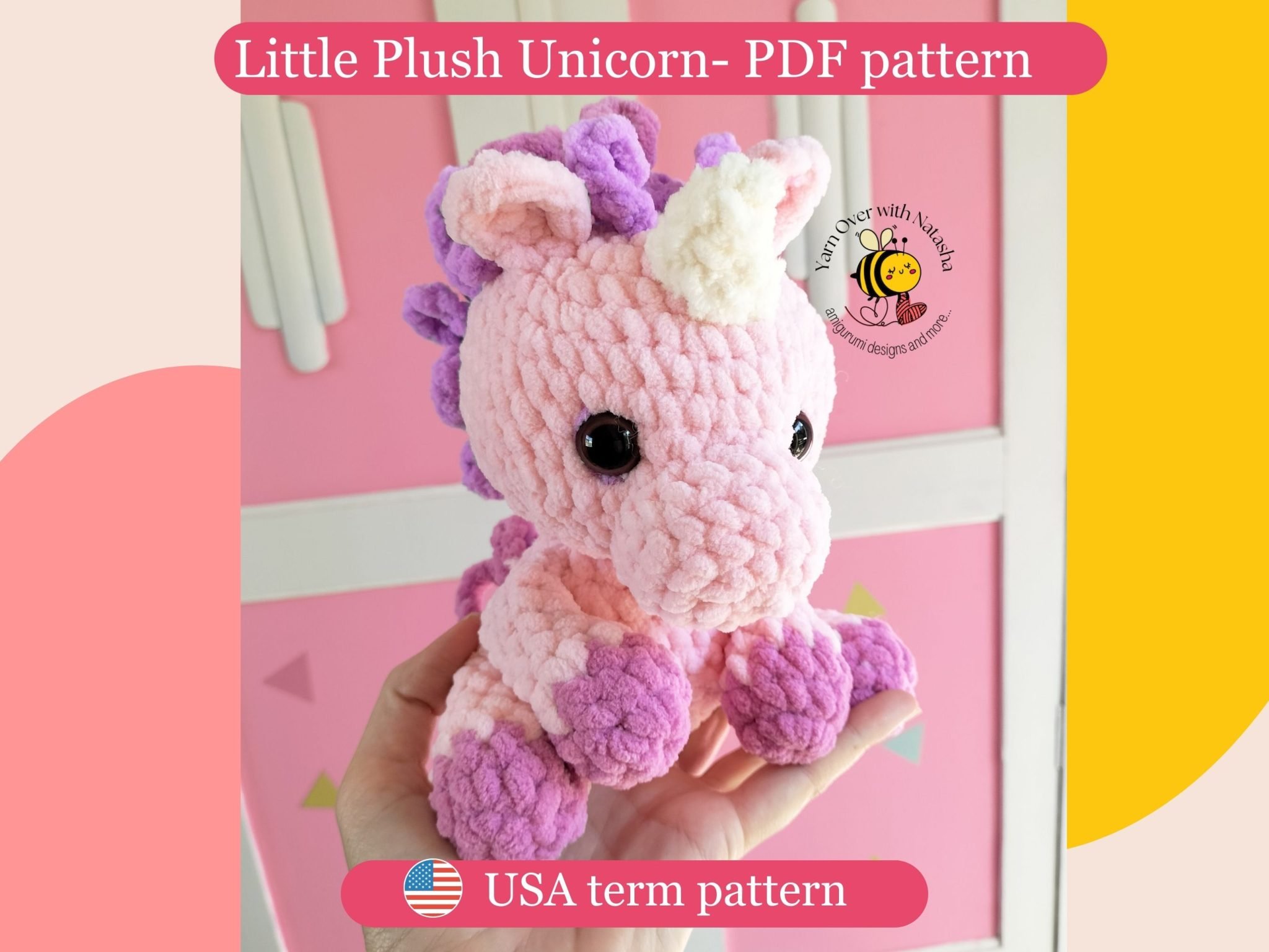 Little Plush Unicorn PDF Pattern Yarn Over With Natasha little-plush-unicorn-pdf-pattern-yarn-over-with-natasha