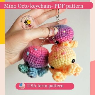 no-sewing octopus crochet pattern, Easy to follow octopus pattern, Keychain holder, Small Octopus pattern, octopus plushie pattern