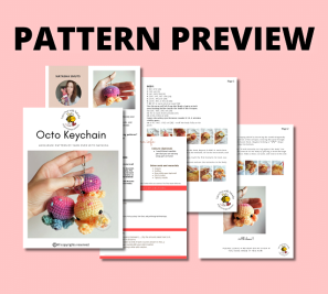 No-sewing Octopus keychain- PDF pattern