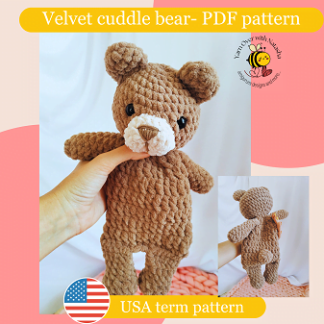 Cuddle me velvet bear- PDF pattern