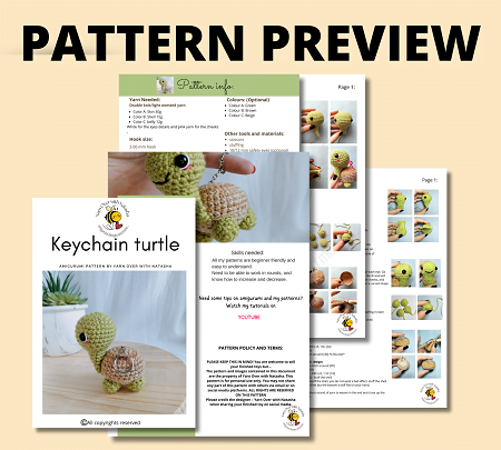 small turtle keychain- PDF pattern - Image 2