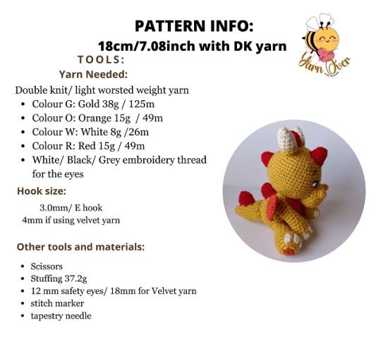 Crochet dragon pattern - Blaze - Image 3