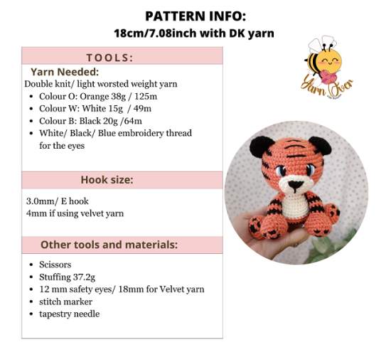 Ben the tiger- Crochet pattern - Image 3