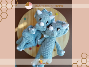 Triceratops Combo pattern – Cuddle me and full toy