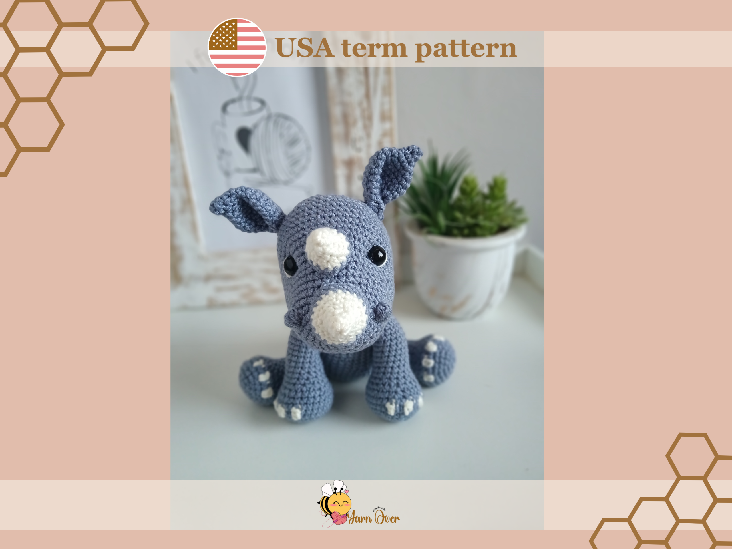 Burtey the Rhino- PDF Pattern