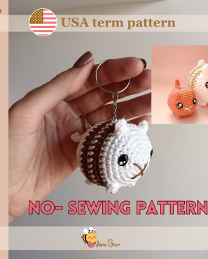 NO-sewing cat keychain crochet pattern