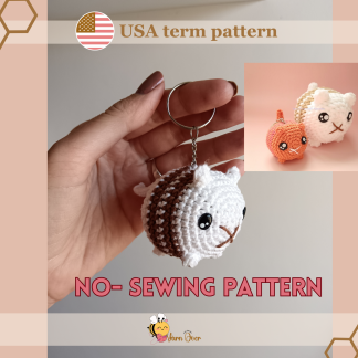 NO-sewing cat keychain crochet pattern