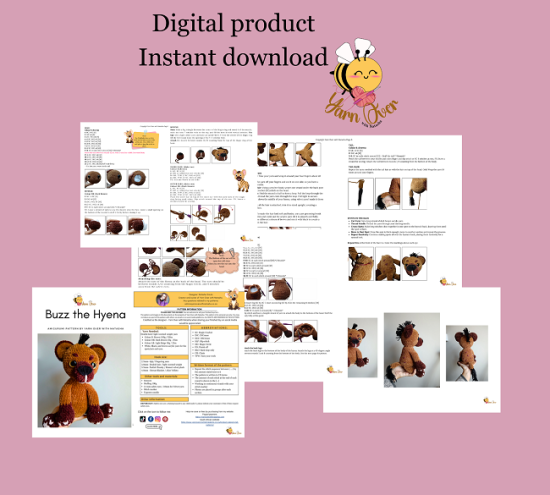 Crochet Pattern for Buzz the Hyena - Image 2