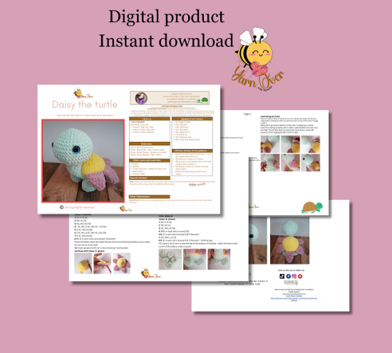 Daisy the turtle - PDF pattern - Image 2