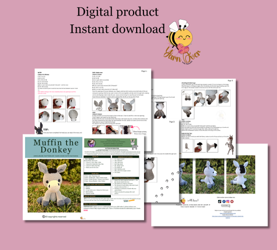 Muffin the Donkey- PDF pattern - Image 2