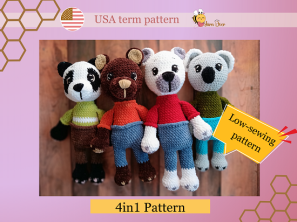 cute 4in1 crochet pattern for bears