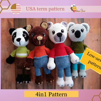 cute 4in1 crochet pattern for bears