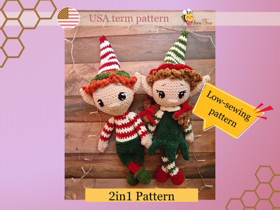cute crochet elf pattern, easy to follow crochet pattern for amigurumi elf