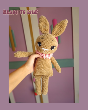 Plush Easter bunny pink scarf