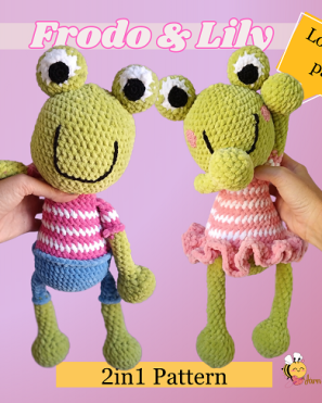 Crochet frog low-sewing pattern