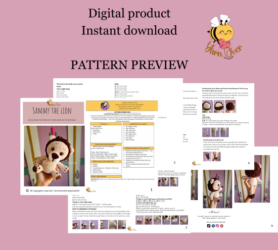 Sammy the Lion - PDF Pattern - Image 2