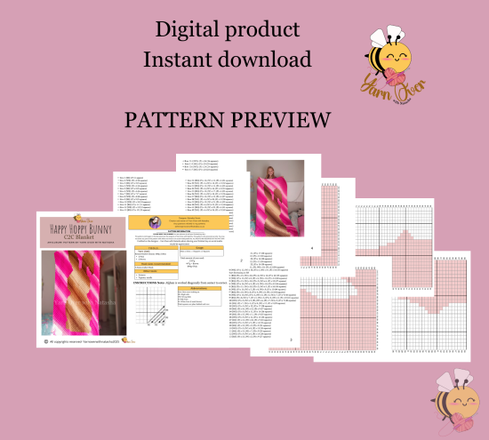 crochet bunny blanket pattern- C2C pattern PDF - Image 2