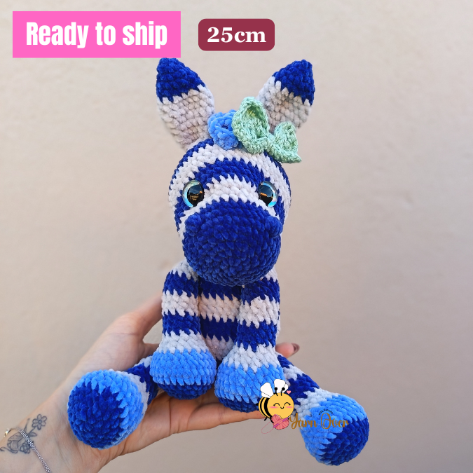blue zebra plush toy