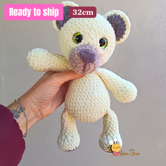Plush soft velvet cream bear- Finished toy