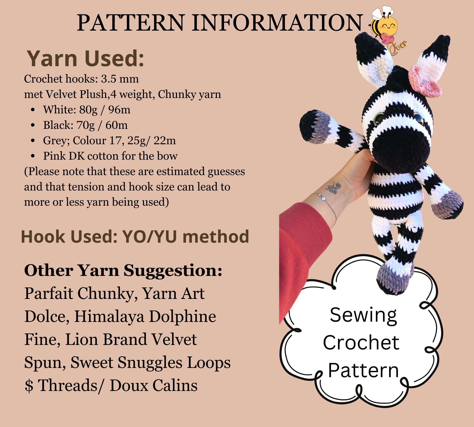 Debbie the Zebra (PDF PATTERN ONLY) - Image 3