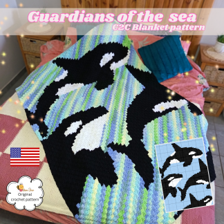 Orcas- Guardians of the sea - C2C blanket pattern