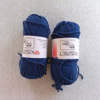126 - 50/50 cotton/acrylic dark blue x2 balls