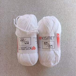 304 - 50/50 cotton/acrylic white x2 balls