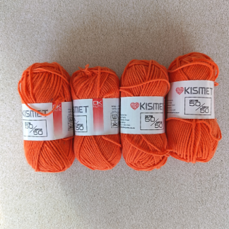 114 - 50/50 cotton/acrylic orange x4 balls