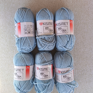 123 - 50/50 cotton/acrylic light blue x6 balls