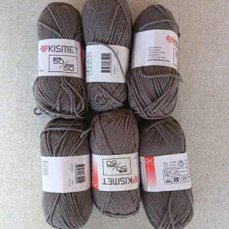 111 - 50/50 cotton/acrylic dark grey x6 balls