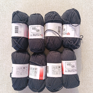102 - 50/50 cotton/acrylic black x 8 balls