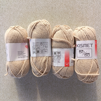106 - 50/50 cotton/acrylic cream beige x 4 balls